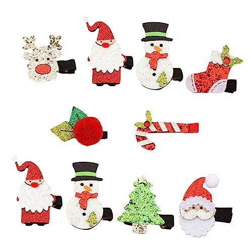 Homoyoyo 8 Sätze Teiliges Weihnachts Haarclip Set Süße Haarklammern mit Rentier Weihnachtsmann Schneemann und Zuckerstangen Motiven Bunte Haarschmuck für Damen Festliche Haarspangen für von Homoyoyo