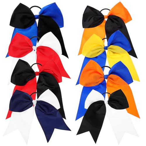 Homoyoyo 8 Stck Großes Teiliges Haargummi mit Schleifen für Mädchen Elastische Ponytail Halter Dekorative Haarbänder Bunten Farben für Partys und Besondere Anlässe von Homoyoyo