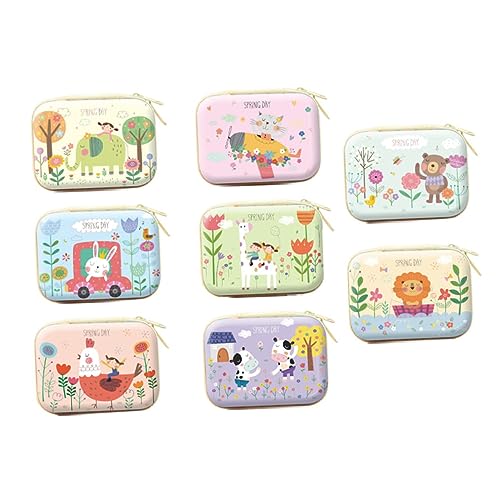 Homoyoyo 8 Stück Geldbörse aus Weißblech Cartoon-Geldbörse Spielzeugkoffer Münzgrundstück Portemonnaie Cartoon - Cartoon-Aufbewahrungskoffer Polyester von Homoyoyo