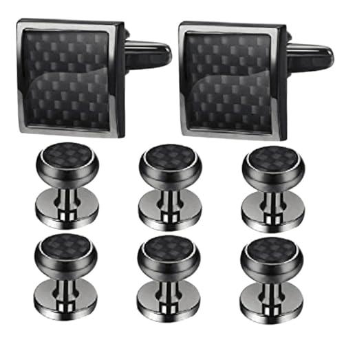 Homoyoyo 8 Stück Herren Manschettenknöpfe Set Teilig mit Box für Hochzeiten Formelle Anlässe Business Outfits Smokings Vielseitige Krawattenaccessoires für Männer von Homoyoyo