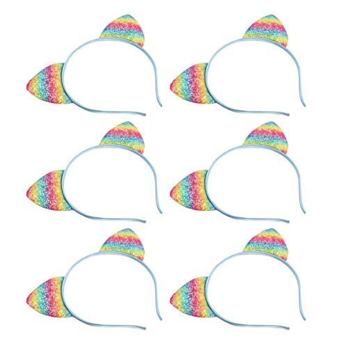 Homoyoyo 8stücke Katzenohren Stirnband Mit Regenbogen Haarband Katzenohren Kopfschmuck Für Mädchen Haarreif Für Party Und Alltag von Homoyoyo
