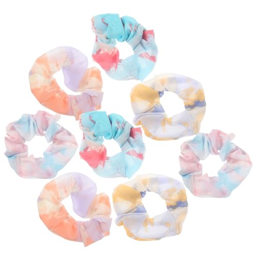 Homoyoyo 8 Stück Teiliges Haarring Farbverlauf Tie Dye Haargummis Elastisch Schonend für Damen und Mädchen Vielseitige Haarschmuck Bänder für Verschiedene Frisuren und Zufällige Farbe von Homoyoyo