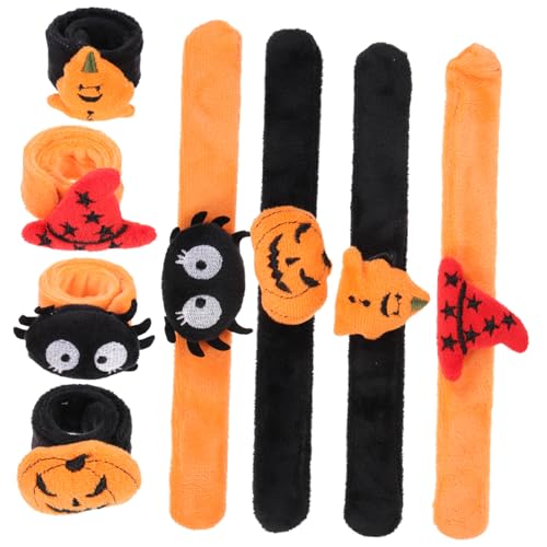 Homoyoyo 8 Stück Teiliges Halloween Slap Armband für Kreative Party Mitgebsel Klatschbare Kinderarmbänder mit Kürbis Geist Spinne Geeignet für Jungen und Mädchen Leicht und Robust von Homoyoyo