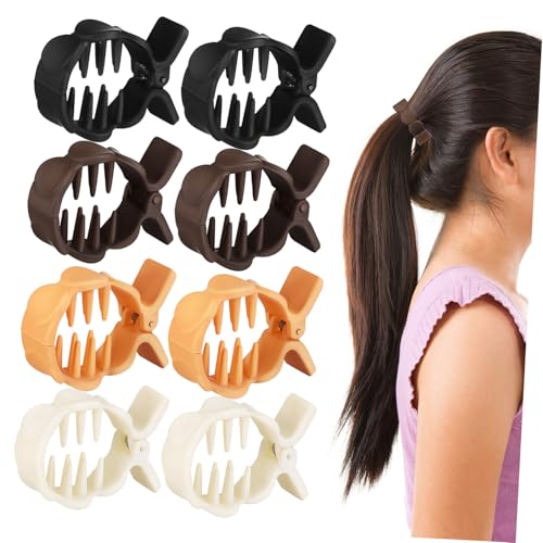 Homoyoyo 8 Stück Teiliges Kleine Haarklammern aus Resin mit Starkem Glatten Kanten für Schonendes Styling Vielseitig für Hohe Zöpfe Half Up oder Dutt für Frauen mit Dickem Haar von Homoyoyo