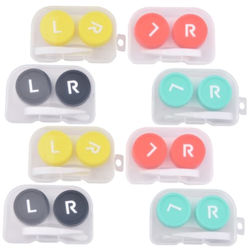 Homoyoyo 8 Stück Teiliges Kontaktlinsen Aufbewahrungsset aus Robustem PP Material Auslaufsicherer Organizer mit Separaten Fächern für Reisen Kompakt und Leicht Praktische Zufällige Farbe von Homoyoyo