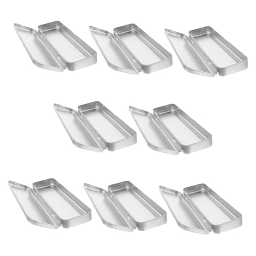 Homoyoyo 8stücke Federmäppchen Aus Weißblech Rechteckige Stiftebox Mit Scharnier Tragbarer Aufbewahrungsbehälter Für Schreibwaren Für Schule Und Büro von Homoyoyo