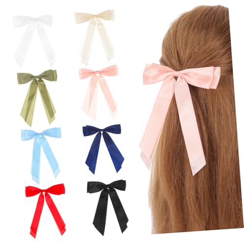 Homoyoyo 8 Stück Teiliges Polyester Schleifen Haarspangen Alligator Clips Rutschfest Bunte Haarklammern für Frauen Mädchen Stilvolle Haarschmuck Accessoires für Alltag und Besondere Anlässe von Homoyoyo
