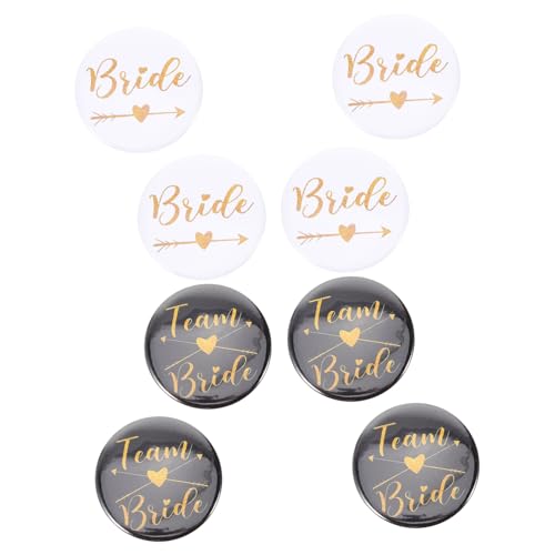 Homoyoyo 8 Stück Teiliges Runde Braut Anstecknadeln Dekorative Kleid Pins für Junggesellinnenabschied Stilvolle Foto Requisiten und Party Accessoires für Brautteam und Hochzeitsfeier von Homoyoyo