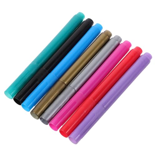 Homoyoyo 8Stücke Weinglas Markierer Auswischbare Metallic Marker für Gläser Bunte Farbmarker für Kreative Gestaltung und Party Dekoration für Erwachsene von Homoyoyo