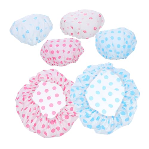 Homoyoyo 8stücke Duschhaube Für Damen Aus Eva-material Und Wiederverwendbar Mit Rutschfestem Gummiband Für Badezimmer Reisen Und Spa-verwendung Schützt Haar Vor Nässe Und Verschmutzung von Homoyoyo