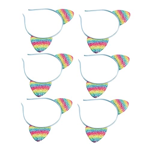 Homoyoyo 8stücke Katzenohren Stirnband Mit Regenbogen Haarband Katzenohren Kopfschmuck Für Junge Mädchen Mädchen Party Kostüm Accessoires Für Halloween Geburtstag Fotoaufnahmen von Homoyoyo