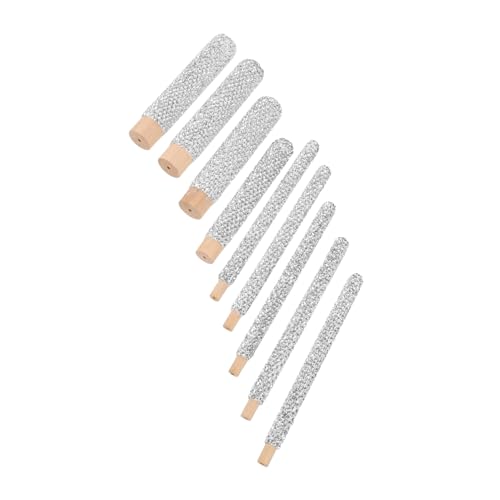Homoyoyo 9 Stück Teiliges Boho Holz-make-up-pinselgriffe mit Funkelnden Strasssteinen Ergonomisch Nahtlos Komfortabel für Puder Lidschatten Foundation Braut Festival-make-up von Homoyoyo