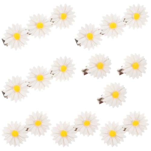 Homoyoyo 9 Stück Teiliges Daisy Flower Haarclips Niedliche Blumen Haarklammern für und Mädchen für Partys Urlaube und Besondere Anlässe Rutschfest Geeignet für Dickes Glattes oder Lockiges von Homoyoyo