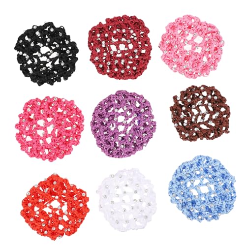 Homoyoyo 9 Stück Teiliges Damen Haarnetz mit Elastischem Handgefertigtem Langlebigem Design in Farben Praktisches Leichtes Haarnetz für Ballerinas Tänzerinnen Bräute und Alltag Kompakt von Homoyoyo