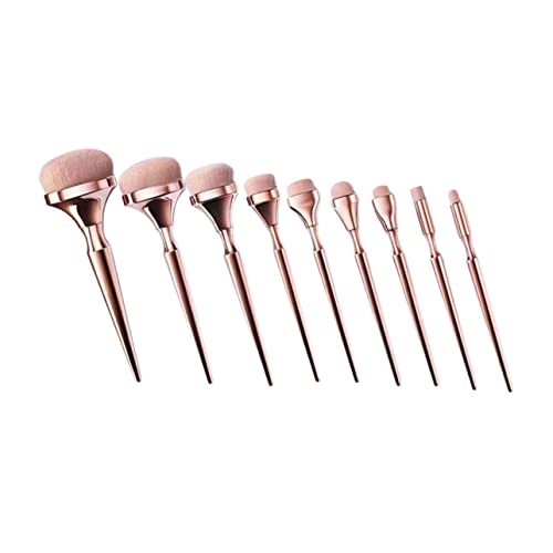 Homoyoyo 9 Stück Teiliges Make Up Pinselset mit Langen Griffen Weichen Dichten Borsten für Losen Puder und Präzises Auftragen Multifunktionale Beauty Brushes für Damen Kosmetik Zubehör von Homoyoyo