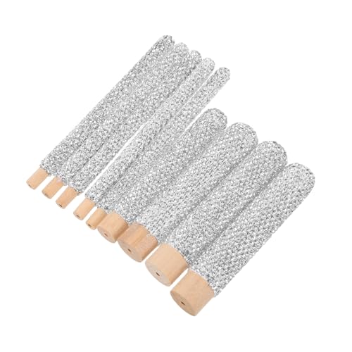 Homoyoyo 9 Stück Teiliges Make-up-pinselgriff Ergonomischem Nahtlosem Holz mit Funkelnden Strasssteinen Stabile Rutschfeste Pinselgriffe zum Selbermachen für Puder Lidschatten und von Homoyoyo
