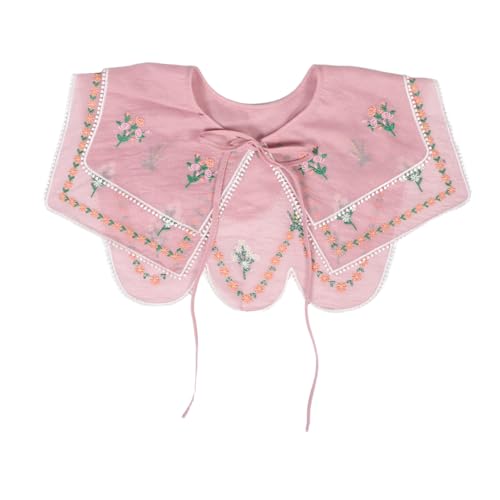 Homoyoyo Abnehmbarer Bestickter Falscher Kragen Schal Lätzchen Im Ethno Stil Dekorativer Kragen Mit Blume Für Damenkleider Und Röcke Kleidungszubehör von Homoyoyo