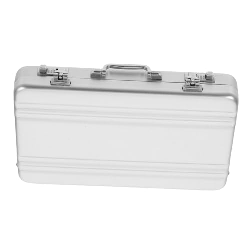 Homoyoyo Aluminium Kartenetui im Kofferdesign Tragbare Aufbewahrungsbox für Visitenkarten Langlebig und Praktisch für Büro und Meetings mit Geräumigem Innenraum für Optimale Organisation von Homoyoyo