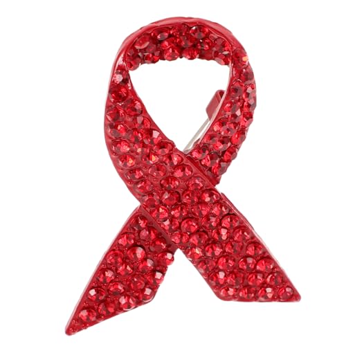 Homoyoyo Anstecknadel Zur Aufklärung Über Den -tag Krebsbewusstsein Bandnadeln Strass-bandnadel Stift Anstecknadel Zur Aufklärung Über -pin Brosche Strasssteine Rot von Homoyoyo