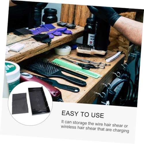 Homoyoyo Anti-rutsch Haarschneider Ablage Matte Professionelles Aufbewahrungsrack für Friseurbedarf Salon Organizer Hitzebeständig Langlebig Multifunktional Platzsparend Schwarz von Homoyoyo