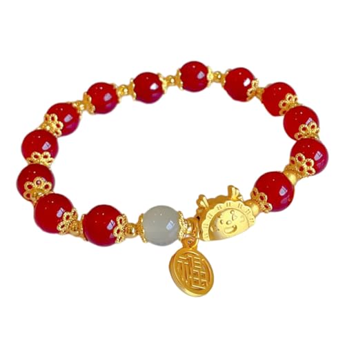 Homoyoyo Dragon Jahr Armband Aus Kristall Mit Roten Perlen Elegantes Schmuckstück Für Frauen Für Jeden Anlass Perfektes Für Familie Und Freunde von Homoyoyo