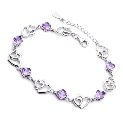 Homoyoyo Armband für Frauen Natürlichem Amethyst Handgelenk Kette mit Geburtstagsgeschenke Täglichen Schmuck Komfortabel Hautfreundlich von Homoyoyo