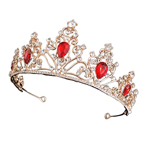 Homoyoyo Barock Brautkrone mit Strassbesatz Eleganter Haarschmuck für Hochzeit Komfortabel und Stilvoll Glänzende Tiara für Damen und Prinzessinnen Festlicher Kopfschmuck von Homoyoyo