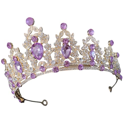 Homoyoyo Barock Damen Krone Haarschmuck Gold Braut Tiara für Hochzeit Ball Fest Party Schmuckaccessoire für Frauen und Mädchen von Homoyoyo