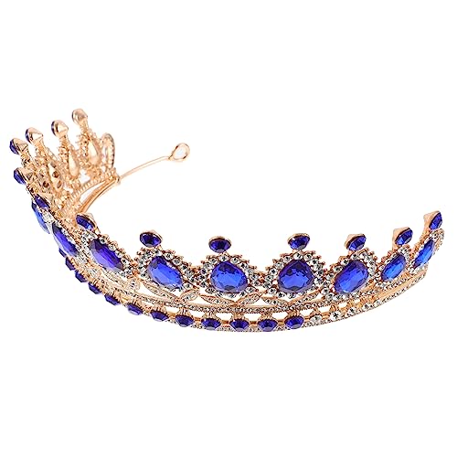 Homoyoyo Barock Hochzeit Krone Damen Haarschmuck mit Blauen Kristallen Braut Stirnband für Geburtstag Party Verlobung Festlicher Kopfschmuck Eleganter Brautschmuck von Homoyoyo