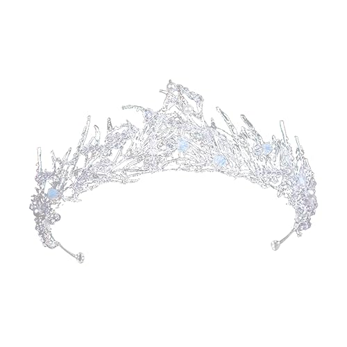 Homoyoyo Barock Krone Braut Tiara mit Kristallperlen Leichter Haarschmuck für Hochzeit Verlobung Party Langlebige Stirnkrone Damen Accessoire für Besondere Anlässe von Homoyoyo