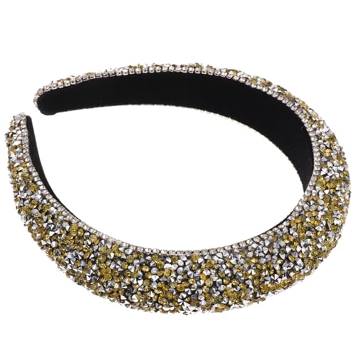 Homoyoyo Barock Strass Haarband mit Funkelnden Schmucksteinen Gepolstertes Breites Haarschmuck für Damen Eleganter Hochzeitsschmuck Geeignet für Dickes Haar Modisches Haarschmuck von Homoyoyo