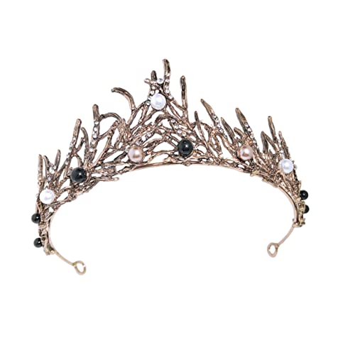 Homoyoyo Barock Vintage Braut Tiara Hochzeit Krone mit Perlen Luxuriöses Stirnband für Damen und Mädchen Leichtes Eleganter Kopfschmuck für Hochzeit Geburtstag und Festliche Anlässe von Homoyoyo