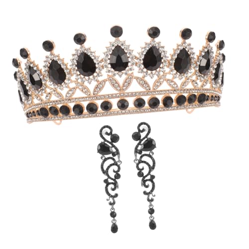 Homoyoyo Barock Vintage Brautschmuck Set Damen Kronen Ohrringe Strass Hochzeit Party Luxus Schmuckset für Frauen Geburtstagsfeier von Homoyoyo