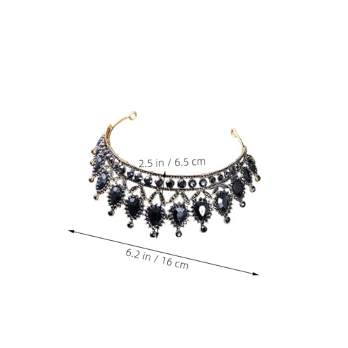 Homoyoyo Barocke Schwarze Strasskrone Damen Tiara mit Diamanten Leichtes Braut Haarband für Hochzeit Geburtstag und Festliche Kostüm Accessoires Komfortabel und Sicher Tragbar von Homoyoyo