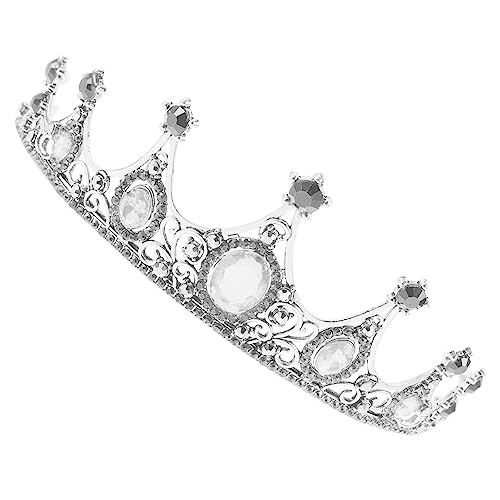 Homoyoyo Barockstil Brautkrone mit Großen Strasssteinen Silberne Tiara für Hochzeit Party und Junggesellinnenabschied Eleganter Haarschmuck für Damen und Braut Einzigartiges Design von Homoyoyo