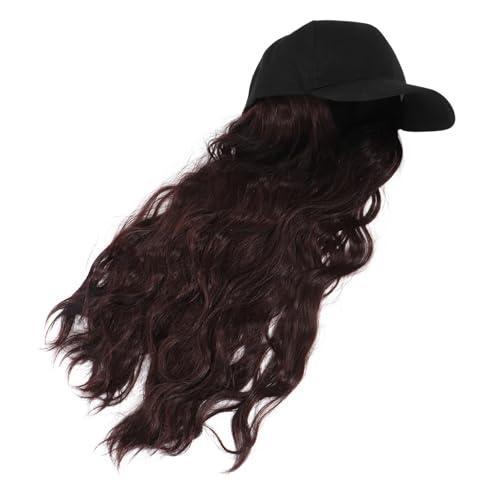 Homoyoyo Baseball Cap mit Langem Lockigem Haar Integrierte Perücke Langlebig und Bequem Damen Outdoor Sport Mütze Vielseitig für Freizeit und Party Modisch und Praktisch von Homoyoyo