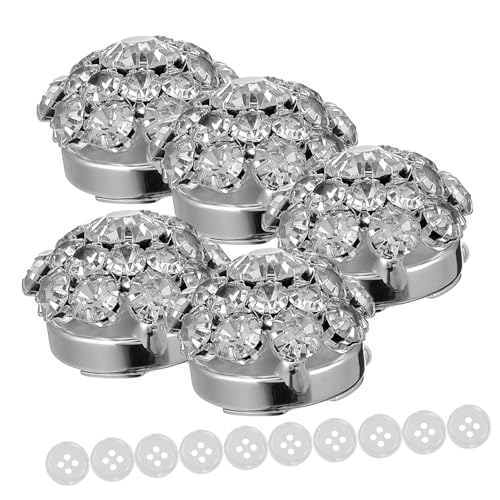 Homoyoyo Manschettenknöpfe Mit Strasssteinen Und Blumen-design Aus Metall Gefertigt Für Formelle Anlässe Und Businesshemden Mit Praktischem Clip-verschluss von Homoyoyo