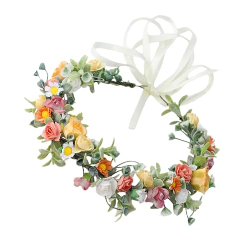 Homoyoyo Blumenhaarband Damen Leichtes Kopfschmuck mit Großen Rosenblüten Imitation für Braut Jga Accessoires Damen Headwear Frisur Schmuck von Homoyoyo