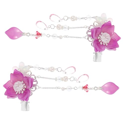 Homoyoyo Blumenhaarspangen mit Quasten Antiker Stil Langlebig und Komfortabel Einfache Anwendung Klassische Haarklammern für Frauen und Mädchen Eleganter Haarschmuck Passend zu Hanfu und von Homoyoyo