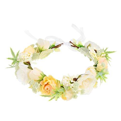 Homoyoyo Blumenkranz Stirnband mit Verstellbarem Band Künstlicher Haarschmuck für Mädchen Kopfschmuck Accessoire für Fotoshootings Partys und Festliche Anlässe von Homoyoyo