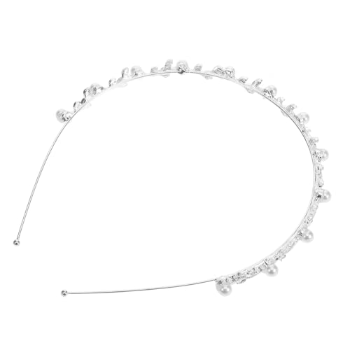 Homoyoyo Braut Haarschmuck Perlen Tiara Silber Diadem Hochzeit Haarreif Damen Eleganter Schmuck für Festliche Anlässe Wie Hochzeit Verlobung und Party Passend für Verschiedene Frisuren von Homoyoyo