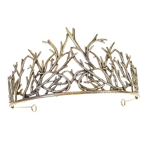 Homoyoyo Braut Stirnband hochtzeitstaggeschenk wedding favours Hochzeitskrone wedding decor birthday present Carnivals Party Festival Damen Blätter Hochzeit Tiara Braut Tiara Legierung Golden von Homoyoyo