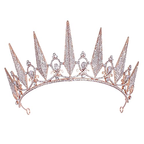 Homoyoyo Braut Tiara Haarreif Gold Hochzeitsschmuck Damen Kopfschmuck für Besondere Anlässe Wie Hochzeit Party Fotografie Leicht und Komfortabel zu Tragen von Homoyoyo