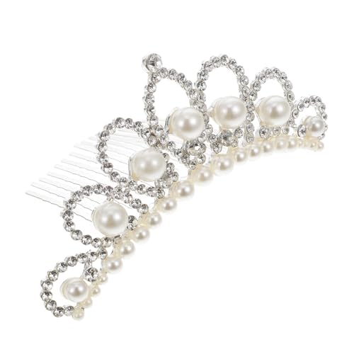 Homoyoyo Braut Tiara aus Legiertem Material mit Perlenbesatz Langlebige Haarschmuck für Frauen Geeignet für Hochzeit Geburtstag Party und Besondere Anlässe von Homoyoyo