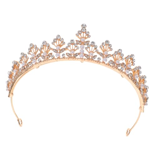 Homoyoyo Braut Tiara mit Verstellbarem Leichtem Strass Haarreif Perlenbesetzte Prinzessin Krone für Hochzeit Geburtstag Abschlussball und Festliche Anlässe von Homoyoyo