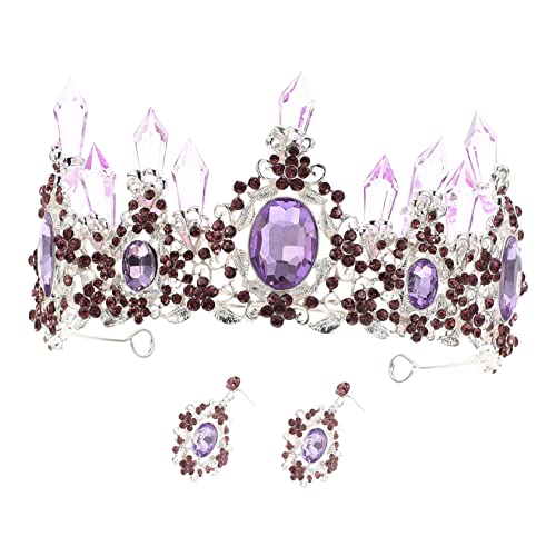 Homoyoyo Braut Tiara und Ohrring Set Strass Haarreif Eleganter Brautschmuck für Hochzeit Party und Fotos Langlebig mit Festem Kristalldekor von Homoyoyo