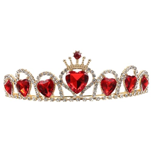 Homoyoyo Brautkrone Haarschmuck für Hochzeit Rote Acryl Tiara Kopfstück Leicht und Komfortabel für Damen Festliche Anlässe Wie Bankette und Partys von Homoyoyo