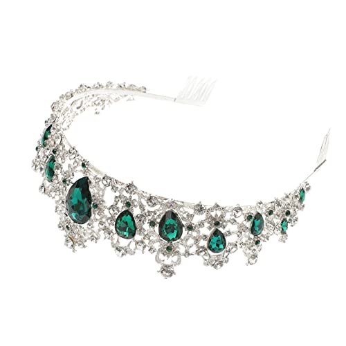 Homoyoyo Brautkrone Silber mit Grünem Strass Vintage Hochzeits Tiara Haaraccessoire mit Kamm Bequemes Diadem für Hochzeit Party Fest und Cosplay Eleganter Haarschmuck Damen Homoyoyo Brautkrone Silber mit Grünem Strass Vintage Hochzeits Tiara Haaraccessoire mit Kamm Bequemes Diadem für Hochzeit Party Fest und Cosplay Eleganter Haarschmuck Damen von Homoyoyo