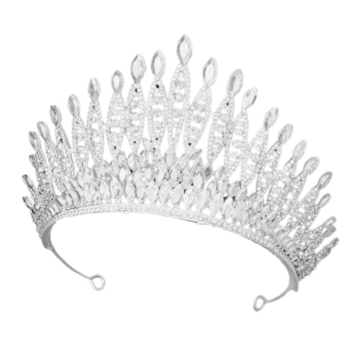 Homoyoyo Brautkrone Silberweiß mit Funkelnden Strasssteinen Leichtes Diadem Stirnband für Hochzeit Abschlussball und Festliche Anlässe Modisches Haarschmuck Accessoire für Damen von Homoyoyo