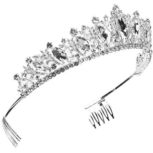 Homoyoyo Brautkrone Mit Strass Und Kamm Für Hochzeit Kopfbedeckung Braut Stirnband Glitzer Haarreif Schmuck von Homoyoyo